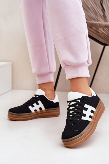 Sneakersi stiilis kingad Naistele platvormiga must