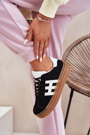 Sneakersi stiilis kingad Naistele platvormiga must 2