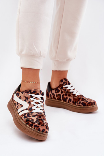 Naistele Sneakersi stiilis kingad platvormiga leopardimustriga pruun 2