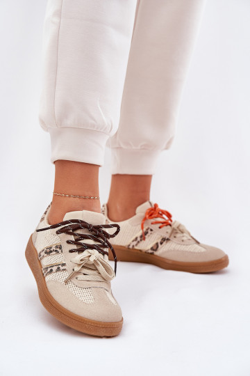 Sneakers tüüpi jalanõud Pealiste omad Z Podsisseójnym Paeladm leopardimustriga beeži värvi Ollabes 2