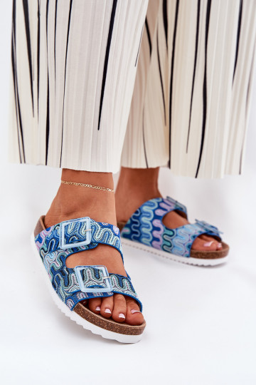 naiste plätud neetide ja pandlaga Ja sära S.Barski RB51-006 Sinist värvi 2