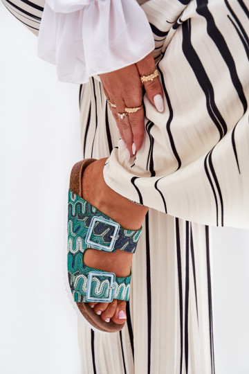 naiste plätud neetide ja pandlaga Ja sära S.Barski RB51-006 Rohelist värvi