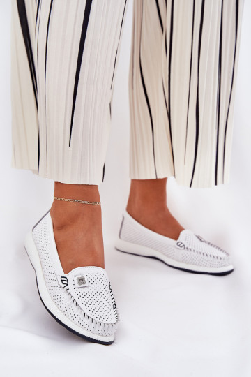 Pealhk naiste mokassiinid S.Barski LR51-673 valget värvi 2