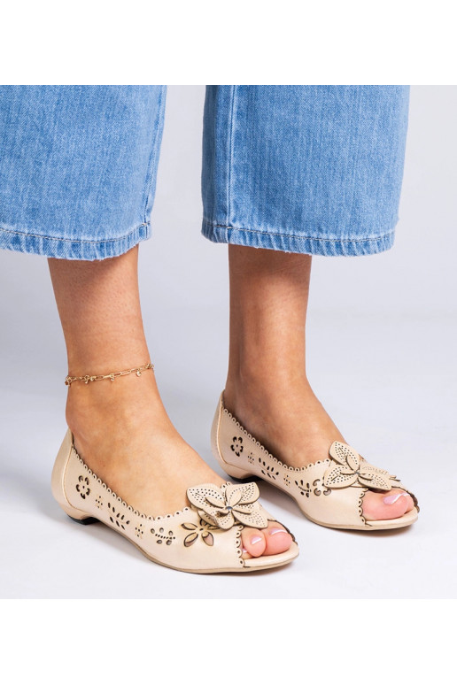 Bežised avatud varbaga baleriinid Ursull