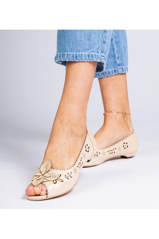 Bežised avatud varbaga baleriinid Ursull