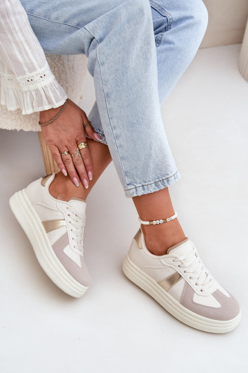 Eko Pealhk Sneakers tüüpi jalanõud Pealiste omad platvormiga beeži värvi Goriette