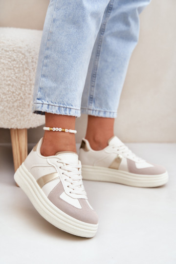 Eko Pealhk Sneakers tüüpi jalanõud Pealiste omad platvormiga beeži värvi Goriette 2