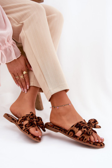 sileda tallaga naiste plätud lipsukesega leopardimustriga pruunid värvi Tobin