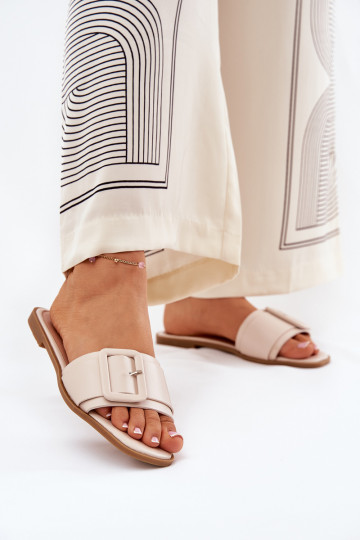 sileda tallaga naiste plätud Eko Pealhk neetide ja pandlaga beeži värvi Bamma