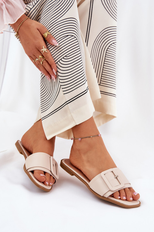 sileda tallaga naiste plätud Eko Pealhk neetide ja pandlaga beeži värvi Bamma