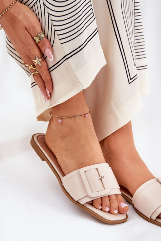 sileda tallaga naiste plätud Eko Pealhk neetide ja pandlaga beeži värvi Bamma