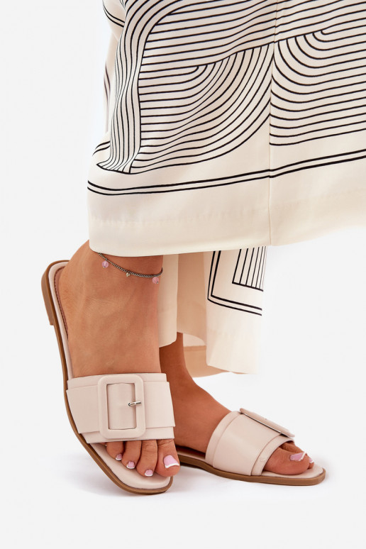 sileda tallaga naiste plätud Eko Pealhk neetide ja pandlaga beeži värvi Bamma