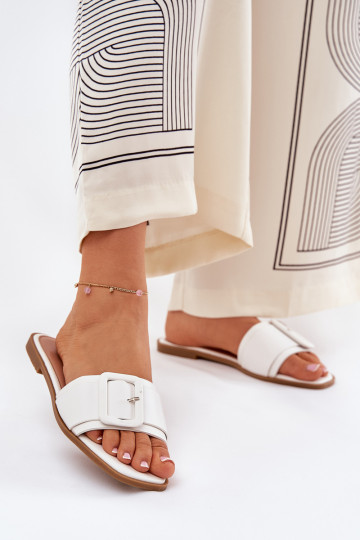 sileda tallaga naiste plätud Eko Pealhk neetide ja pandlaga valget värvi Bamma 2