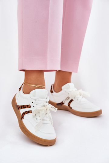Sellel ondal Sneakers tüüpi jalanõud Pealiste omad pitsilised leopardimustriga valget värvi Zielle 2