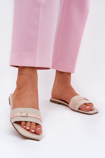 sileda tallaga naiste plätud rihmadega I neetide ja pandlaga beeži värvi Zilina