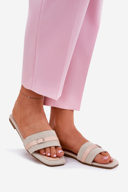 sileda tallaga naiste plätud rihmadega I neetide ja pandlaga beeži värvi Zilina