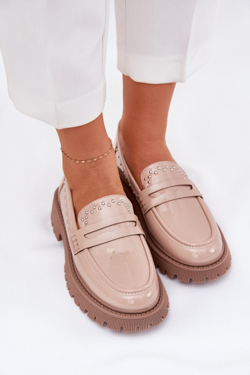 naiste mokassiinid Laque Kaunistusega beeži värvi Pealllae