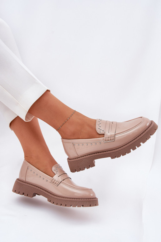 naiste mokassiinid Laque Kaunistusega beeži värvi Pealllae