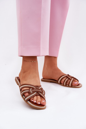 Sussid Pealiste korter Z Przeplatającymi Się Paskami pruunid värvi Acimine