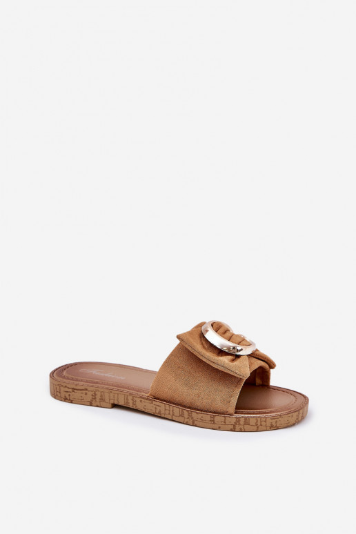 sileda tallaga naiste plätud Koos Ornate Detalem pruunid värvi Nellodra