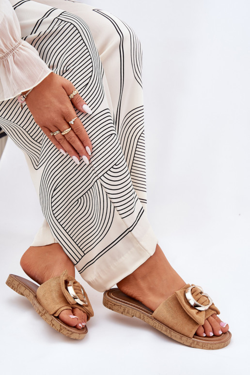 sileda tallaga naiste plätud Koos Ornate Detalem pruunid värvi Nellodra