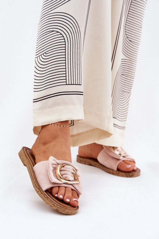 sileda tallaga naiste plätud Koos Ornate Detalem Tumeroosad värvi Nellodra