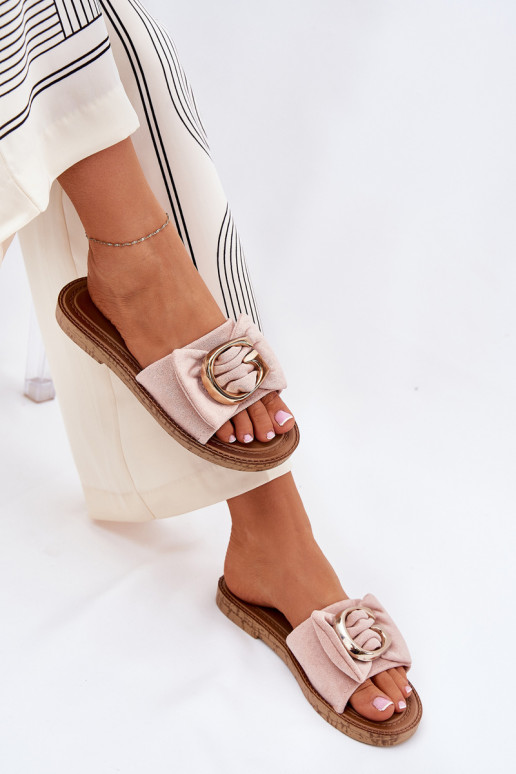 sileda tallaga naiste plätud Koos Ornate Detalem Tumeroosad värvi Nellodra