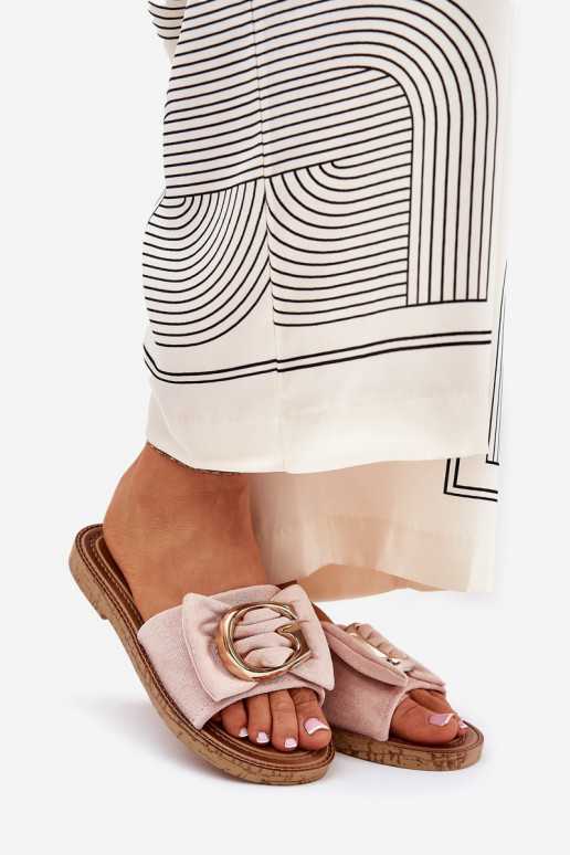 sileda tallaga naiste plätud Koos Ornate Detalem Tumeroosad värvi Nellodra