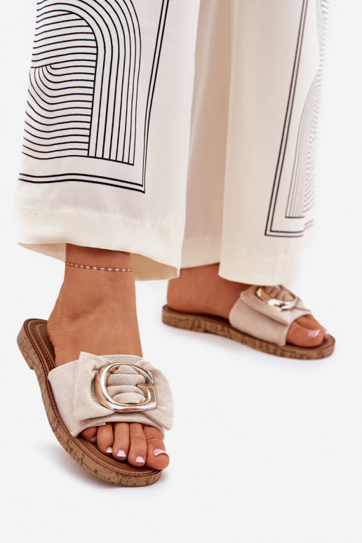 sileda tallaga naiste plätud Koos Ornate Detalem beeži värvi Nellodra