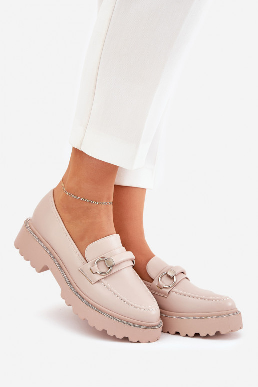 naiste mokassiinid Kaunistustega Cyrkoniami beeži värvi Patina