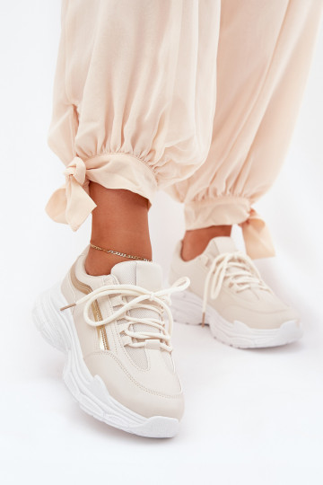 Sneakers tüüpi jalanõud spordijalatsid Pealiste omad Paksu talla peal beeži värvi Lerila 2