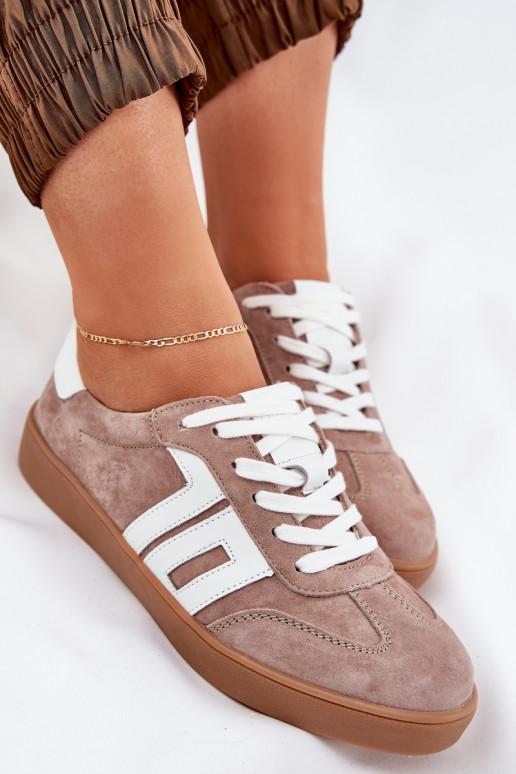 Sneakers tüüpi jalanõud spordijalatsid seemisnakhsed Vinceza 79517 beeži värvi