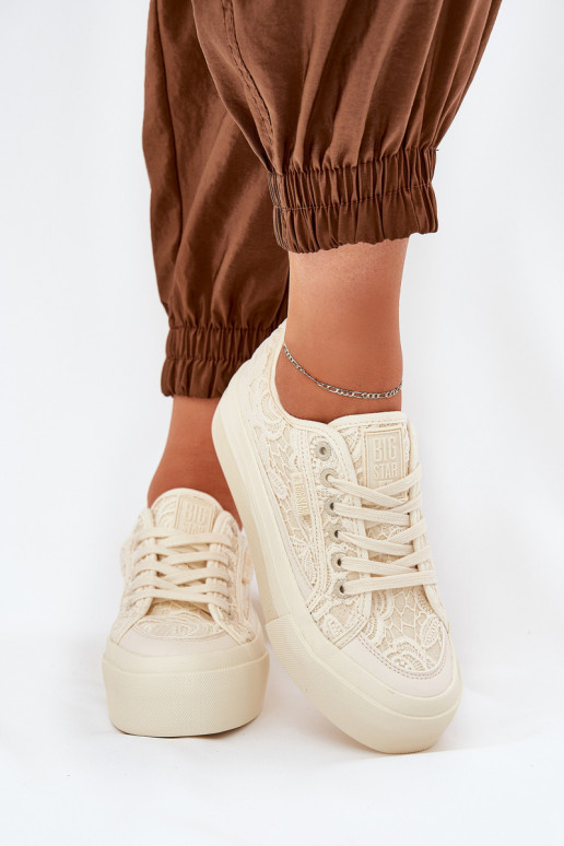 Pitsilised naiste saapad Big Star RR274746 beeži värvi Pitsilised naiste saapad Big Star RR274746 beeži värvi