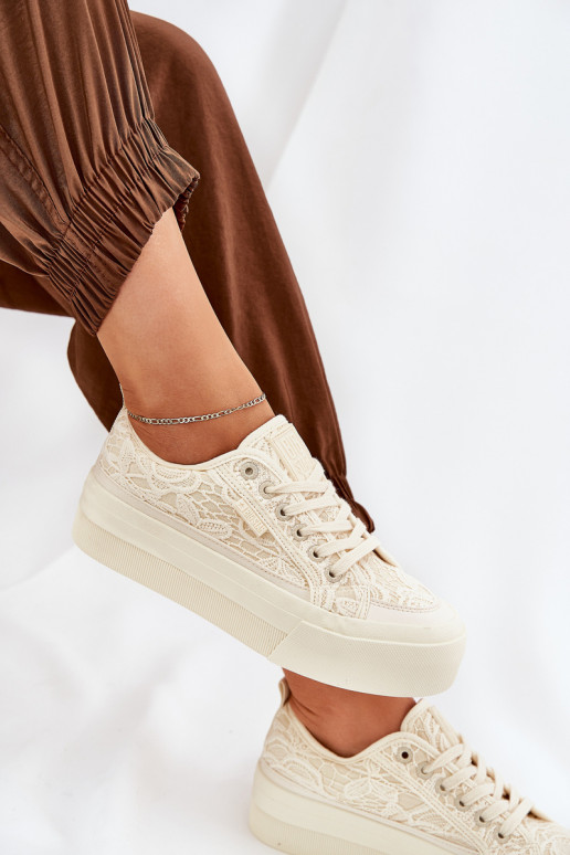 Pitsilised naiste saapad Big Star RR274746 beeži värvi Pitsilised naiste saapad Big Star RR274746 beeži värvi