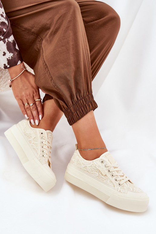 Pitsilised naiste saapad Big Star RR274746 beeži värvi Pitsilised naiste saapad Big Star RR274746 beeži värvi