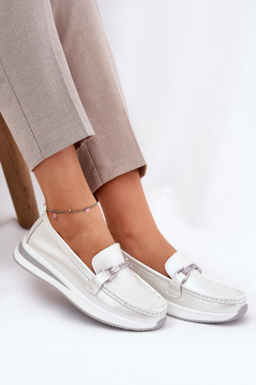 Pealhk naiste mokassiinid S.Barski GR51-598 pärlmutri värvi