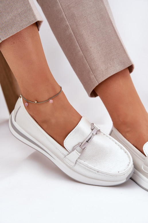 Pealhk naiste mokassiinid S.Barski GR51-598 pärlmutri värvi