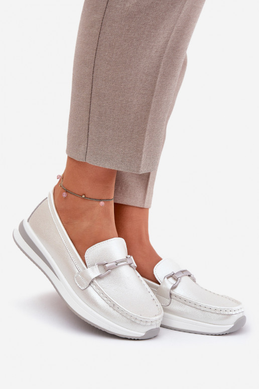 Pealhk naiste mokassiinid S.Barski GR51-598 pärlmutri värvi