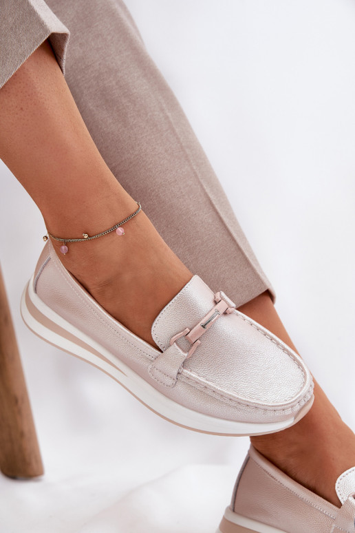 Pealhk naiste mokassiinid S.Barski GR51-598 Pärliroosa Pealhk naiste mokassiinid S.Barski GR51-598 Pärliroosa