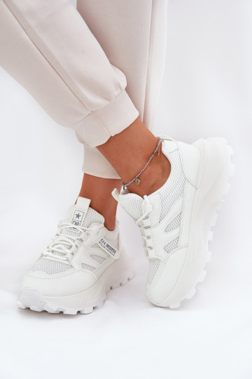 spordijalatsid Sneakers tüüpi jalanõud Pealiste omad Paksu talla peal valget värvi Prononice 2