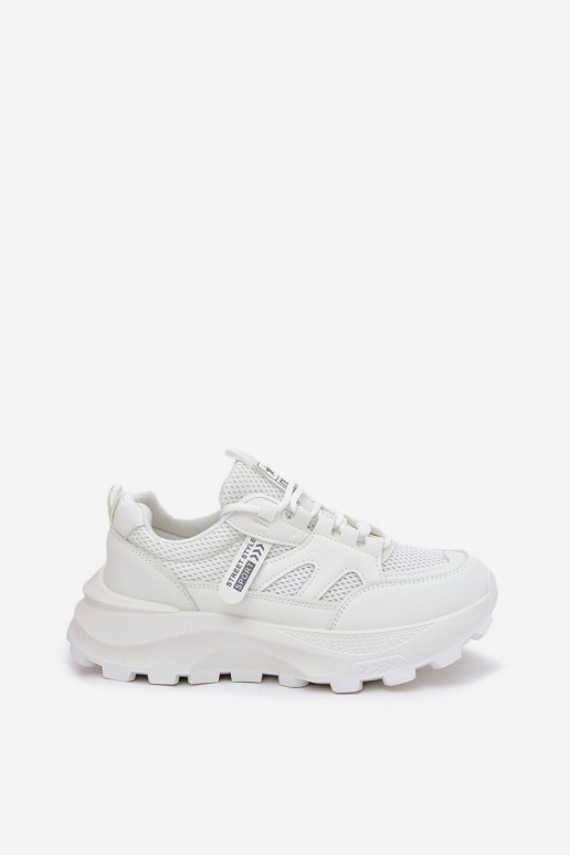 spordijalatsid Sneakers tüüpi jalanõud Pealiste omad Paksu talla peal valget värvi Prononice