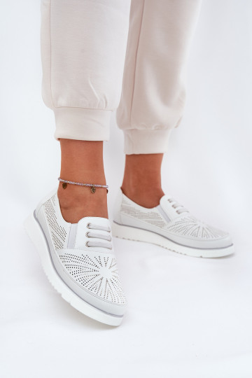 jalatsid Pealiste omad Slip-on Ažuurne valget värvi Azethia 2