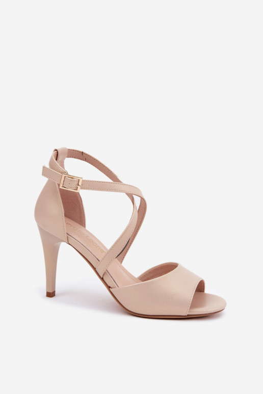 moodsad sandaalid kõrge jämeda kontsaga Kuldset värvi Loressa