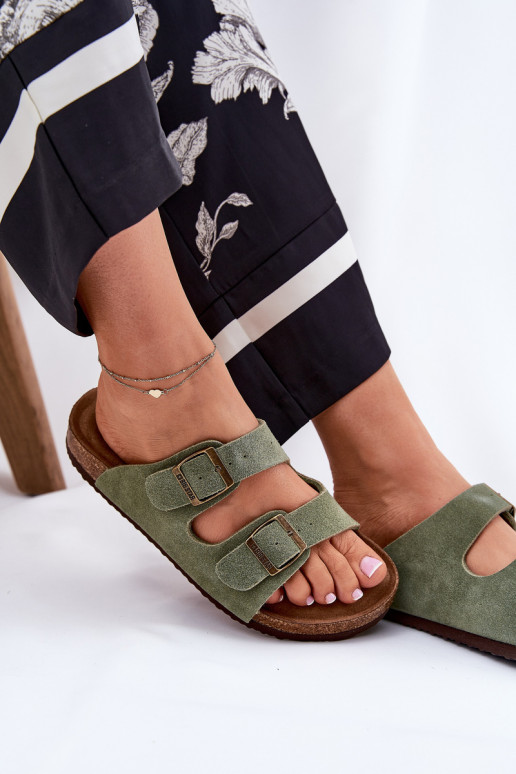 naiste seemisnahksed sussid neetide ja pandlaga Big Star RR274A393 Rohelist värvi naiste seemisnahksed sussid neetide ja pandlaga Big Star RR274A393 Rohelist värvi