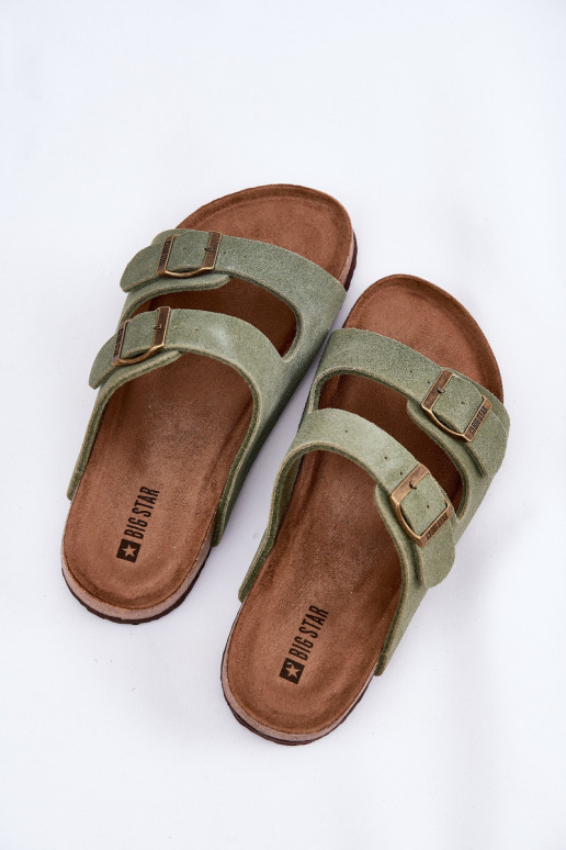 naiste seemisnahksed sussid neetide ja pandlaga Big Star RR274A393 Rohelist värvi naiste seemisnahksed sussid neetide ja pandlaga Big Star RR274A393 Rohelist värvi