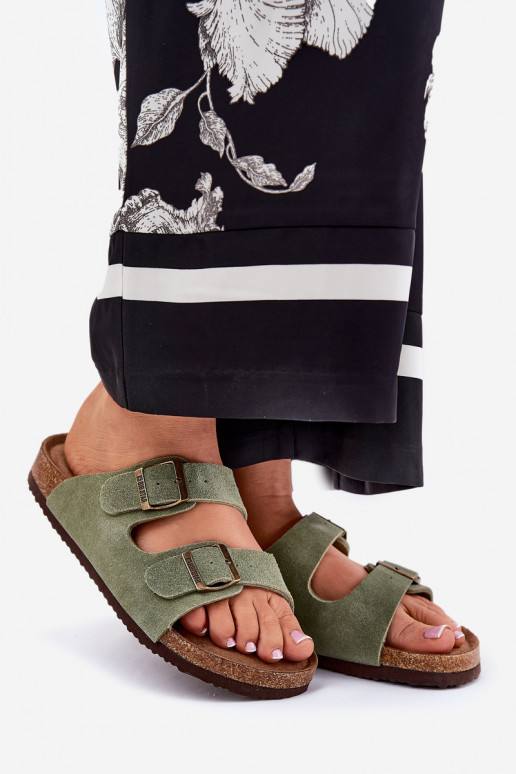 naiste seemisnahksed sussid neetide ja pandlaga Big Star RR274A393 Rohelist värvi naiste seemisnahksed sussid neetide ja pandlaga Big Star RR274A393 Rohelist värvi