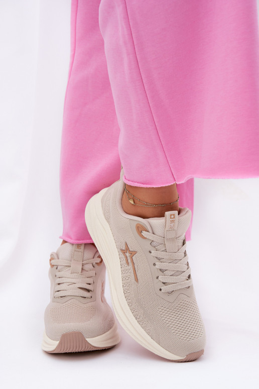 spordijalatsid Sneakers tüüpi jalanõud Pealiste omad Big Star RR274A145 HI-POLY SYSTEM beeži värvi