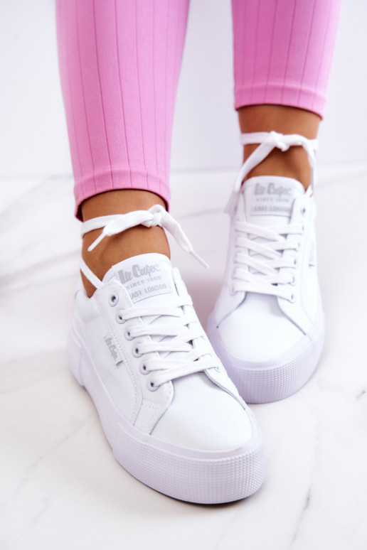 Spordijalatsid platvormiga Lee Cooper LCIN-22-31-0884L valget värvi Spordijalatsid platvormiga Lee Cooper LCIN-22-31-0884L valget värvi