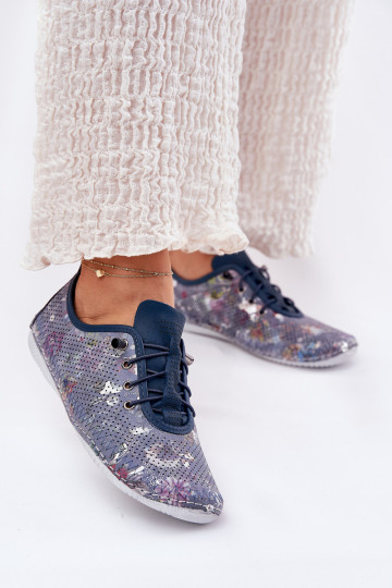 jalatsid Pealiste omad Valmistatud naturaalsest nahast Mustriline Artiker 56C2691 Sinist värvi