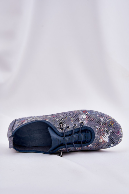 jalatsid Pealiste omad Valmistatud naturaalsest nahast Mustriline Artiker 56C2691 Sinist värvi